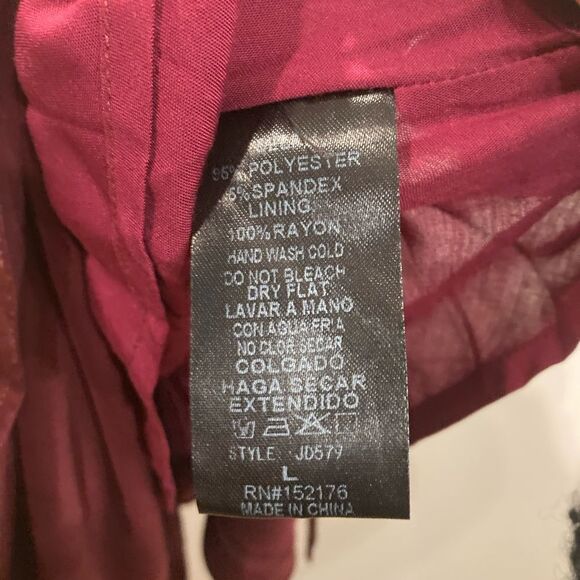 RESET by Jane Florence Satin Burgundy Cowl Neck Cami Slip Dress Size Large - Picture 11 of 16